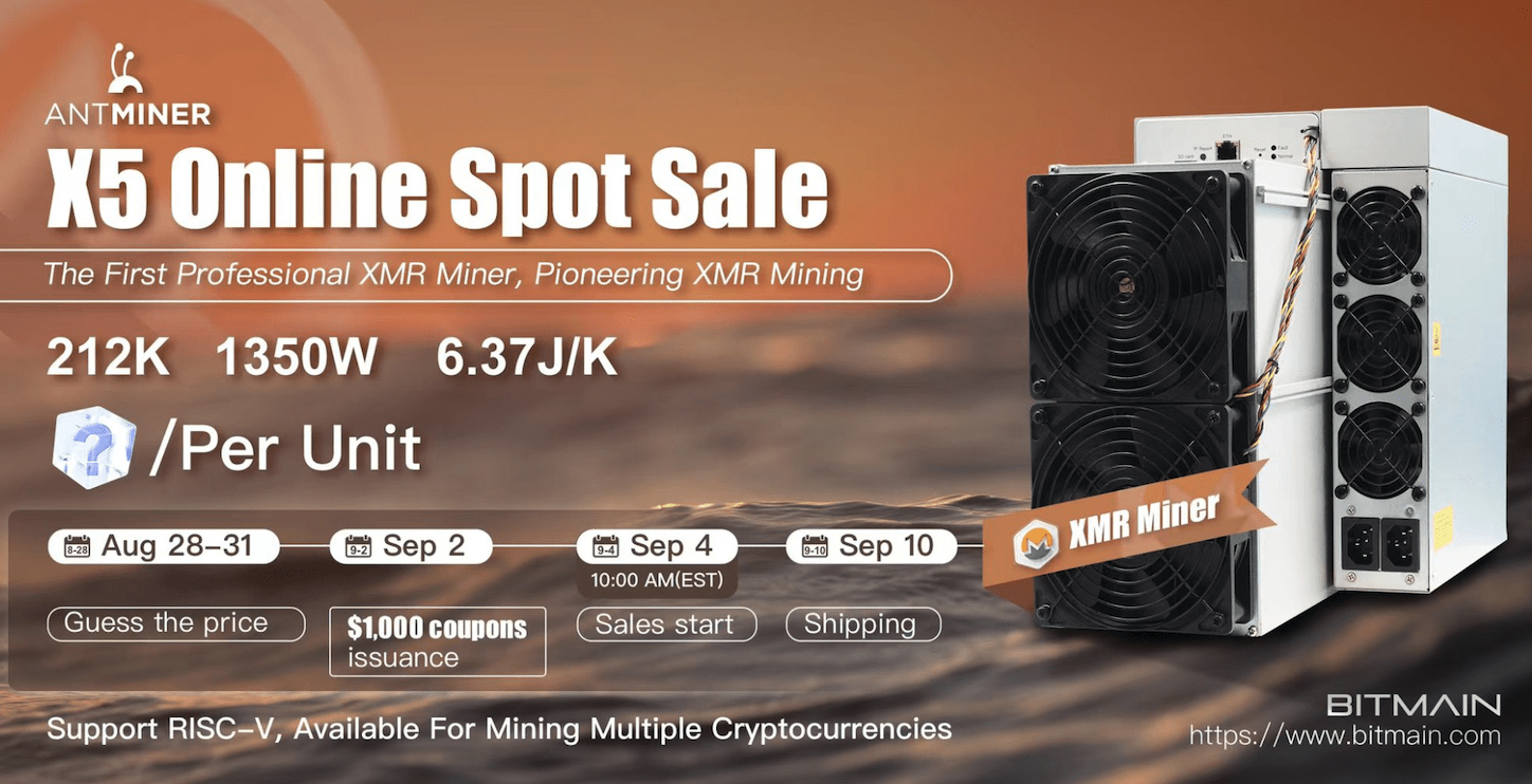 Revolucionando la minería de Monero: Presentación del ANTMINER X5 de Bitmain